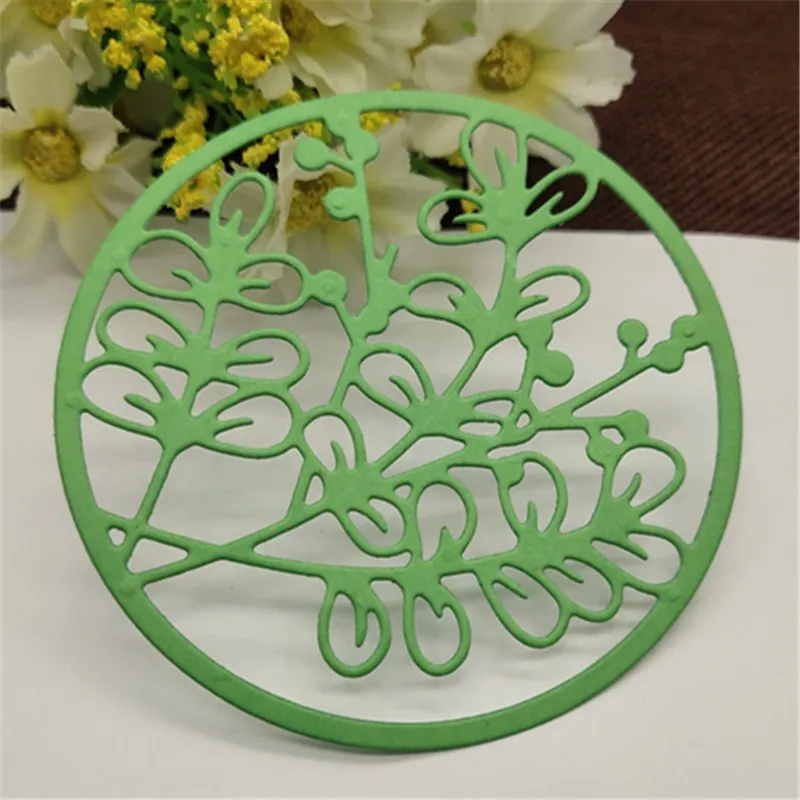 Красивая круглая металлическая высечка с цветами штамповка Тиснение Карточка