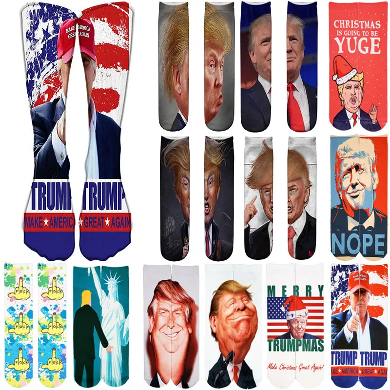 Носки с изображением президента Дональда Трампа носки унисекс забавным принтом
