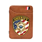 Шерифа Щенячий патруль Bradley County шерифа цифровая печать кожа волшебный кошелек для мужчин и женщин, короткие, с зажимом для денег кошелек