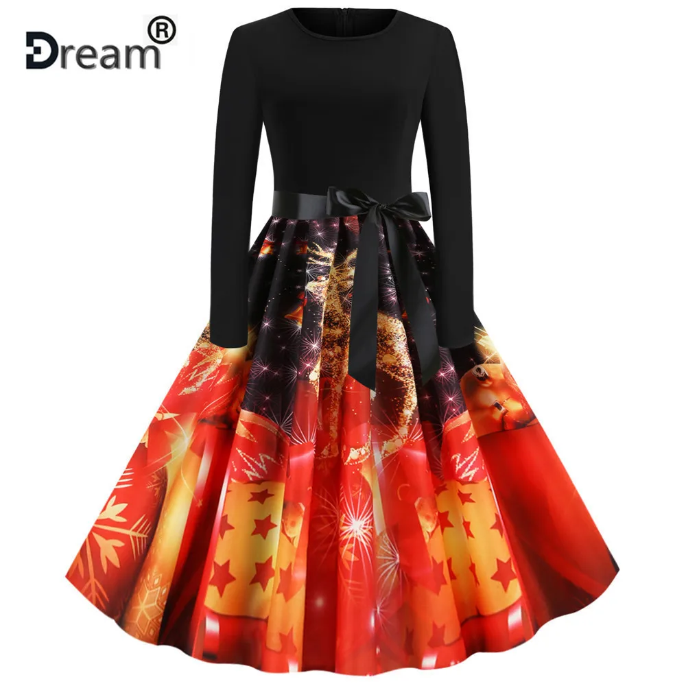 Женское платье с длинным рукавом junxi WAN черно-белое Повседневное круглым вырезом