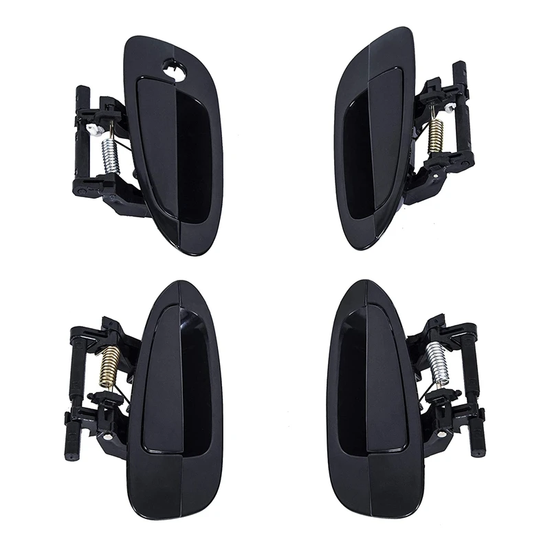 

4Pcs Car Outside Door Handle Smooth Black 69230-02030 69220-02040 for Nissan Altima 2002-2006 (Front+Rear)