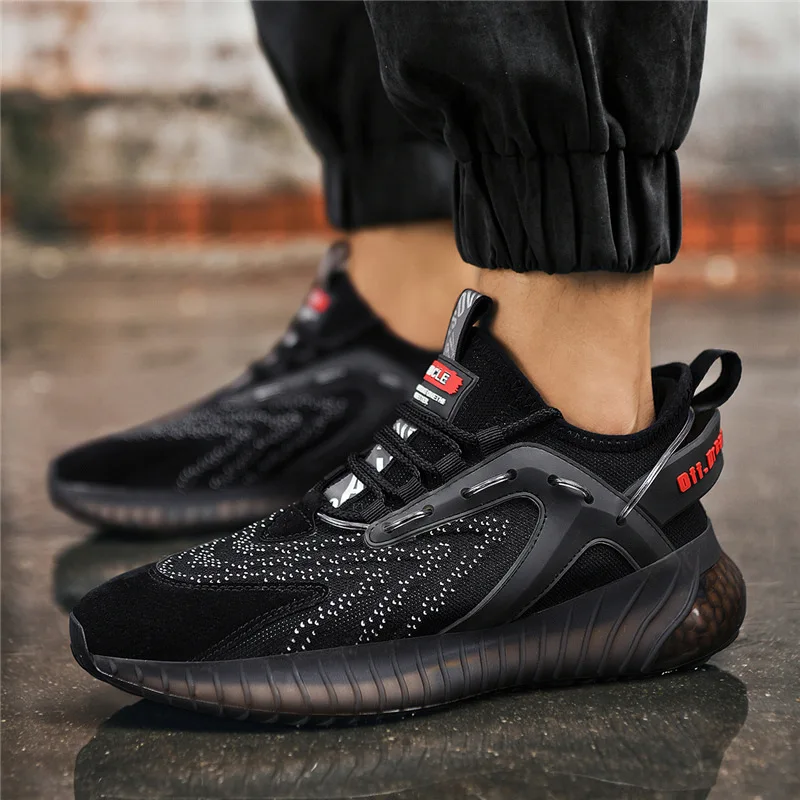 

Fly Woven Men's Running Shoes Lightweight Popcorn Sneakers Comfortable Walking Sports Shoes Men Casual Shoes