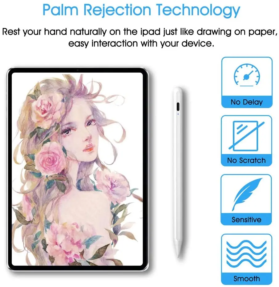 Для iPad карандаш с активным стилусом для Apple Pencil 2 1 Pro 11 12 9 2020 2019 2018 Air 4 7 й 8 й|Стилусы