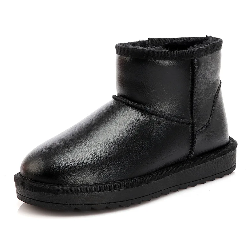 

YourSeason Genuine Leather Ladies Ankle Warm Snow Boots Round Toe New 2020 Winter Sewing Platform Women Plush Winter Shoes