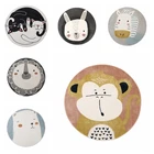 Животное лев детский ковер круглый мультяшный коврик спальня гостиная нескользящий ковер гостиная коврик декоративный ковер