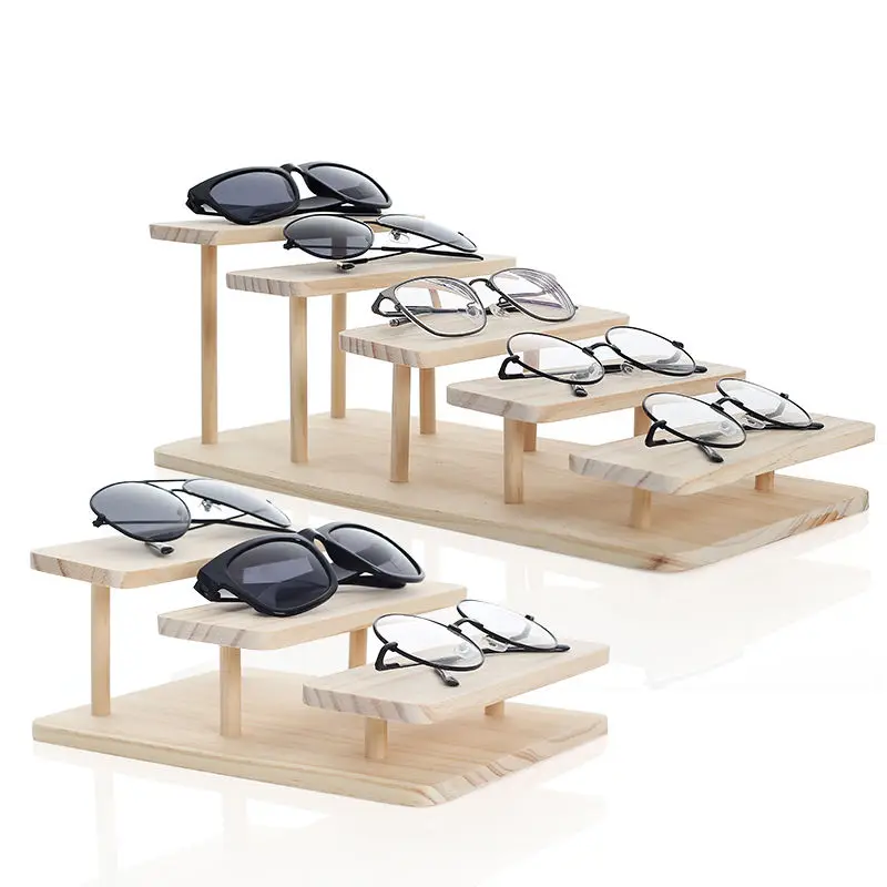 Sun Glasses Eyeglasses 2-5 Layers Wood Display Stands Shelf Show Stand Holder Rack Natural Material | Дом и сад