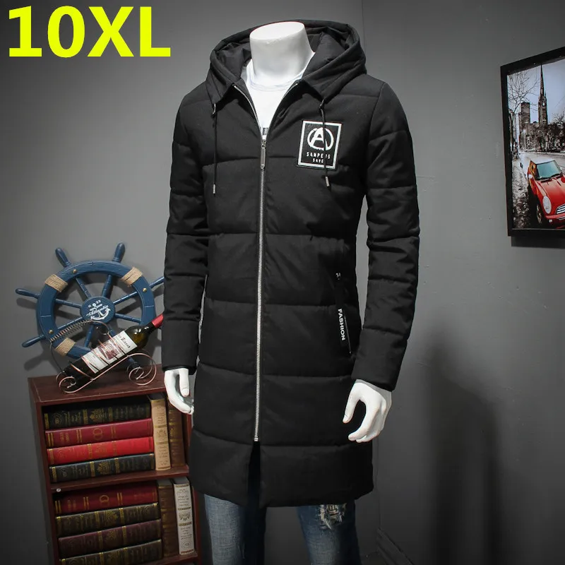 Размера плюс 10XL 8XL 6XL из мягкой ткани зимняя мужская куртка уплотненная