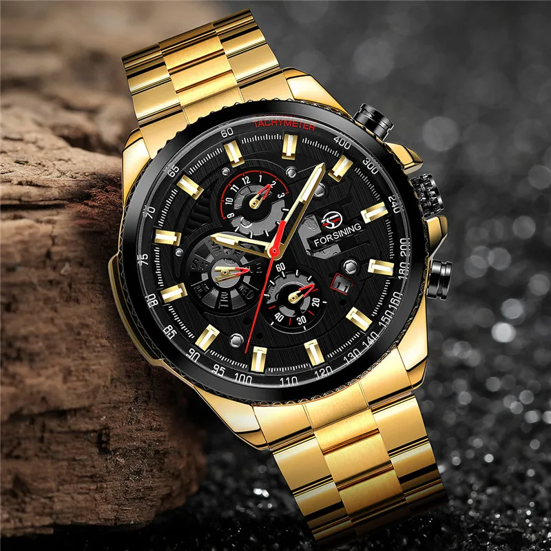 Часы наручные FORSINING Мужские механические автоматические армейские спортивные