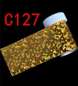 C127 233 Тип 4*100 см голографические наклейки из фольги для переноса ногтей слайдер Радужная зимняя наклейка s для маникюра Nailart украшения(2 - Color: C127