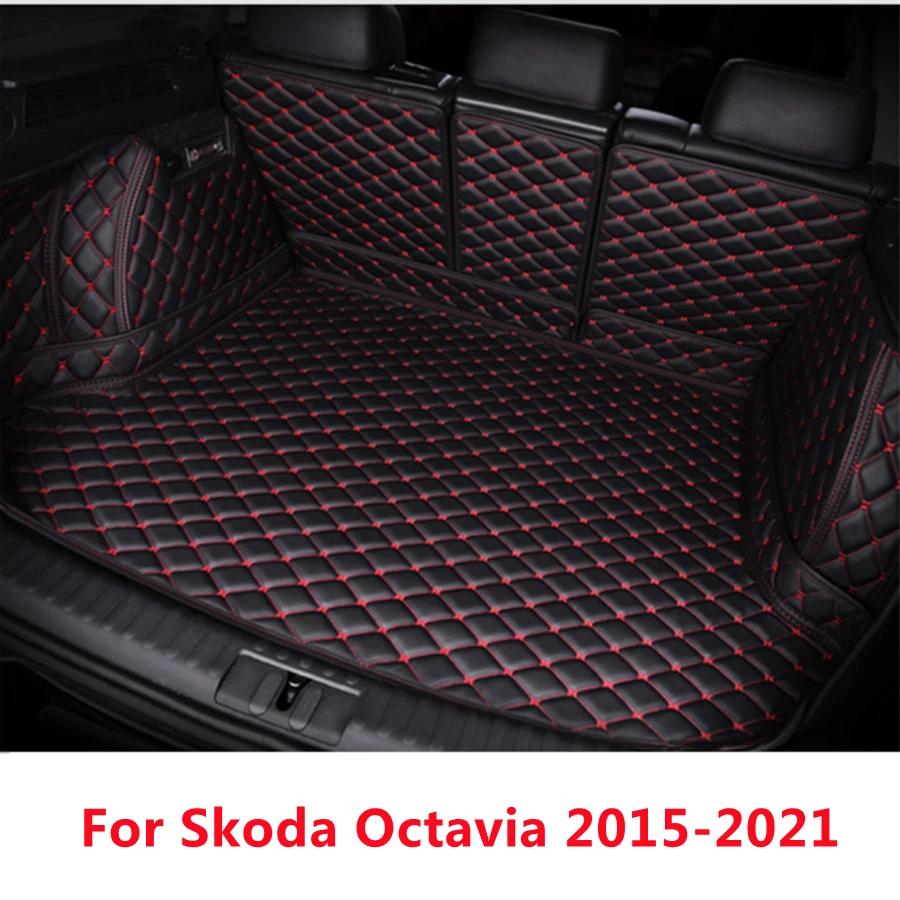

Full Set Waterproof Car Trunk Mat For Skoda Octavia (2015-2021 YEAR) Tail Boot Tray Liner Custom Fit Cargo Rear Pad Cover