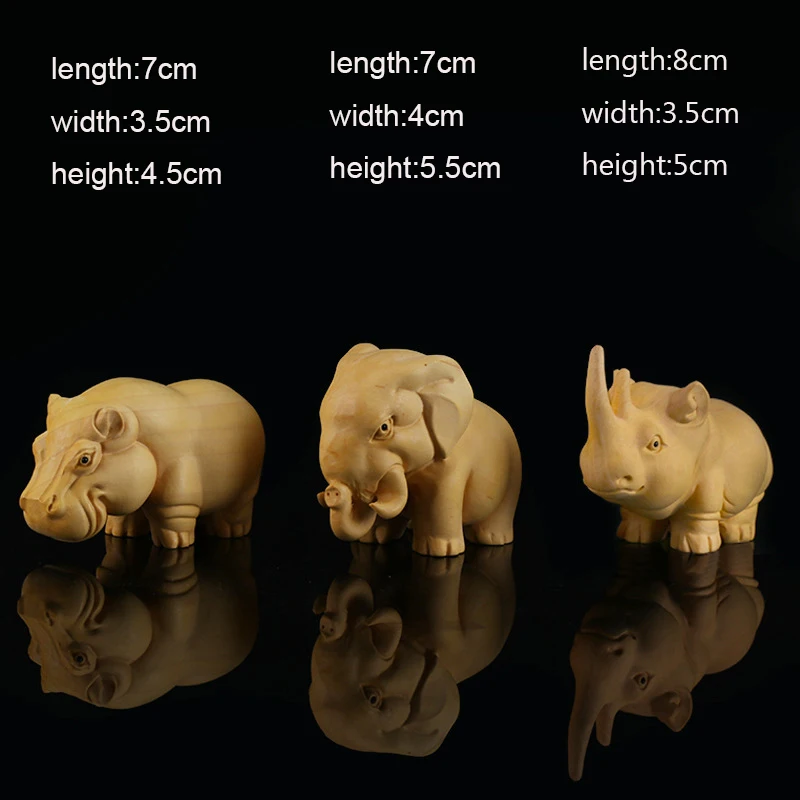 Статуэтка слона самшит резьба носорог бегемот ручная работа животные по дереву