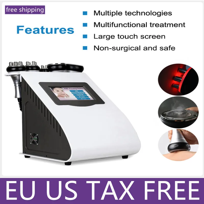 

NEW 5 in 1 Vacuum Lipo Ultrasonic Cavitation Radio Frequency Multipolar RF Body Slimming Machine Skin Lifting Tighten Anti-wrink