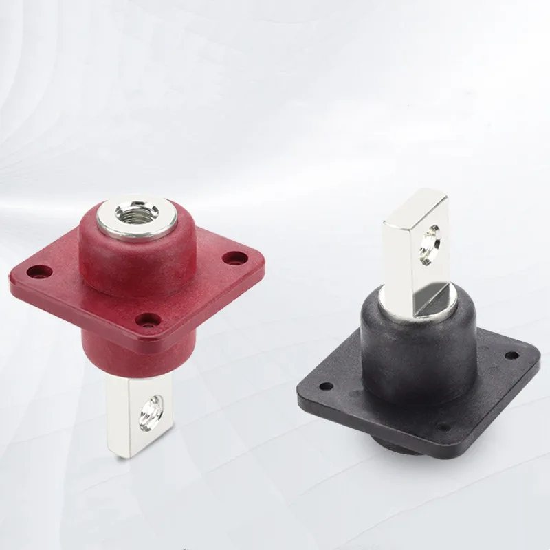 

2pcs Red and Black 500A Battery Terminals Copper Terminals Positive and Negative Insulated Battery Through Wall Terminals