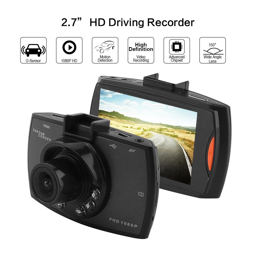 Car DVR Camera 140 Degree Dashcam Video Registrars Cycle Recording LED Light Night Vision G-Sensor Dash Cam Auto Accessories | Автомобили