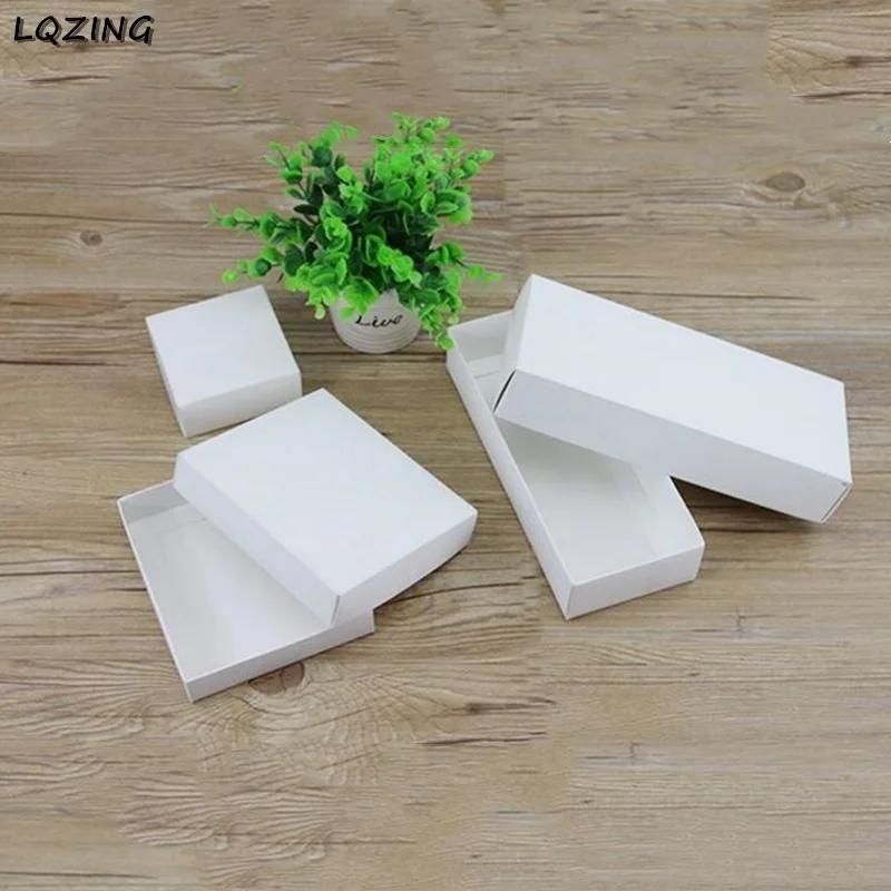 20 шт./лот черно белая подарочная упаковочная коробка из крафт бумаги Пустая