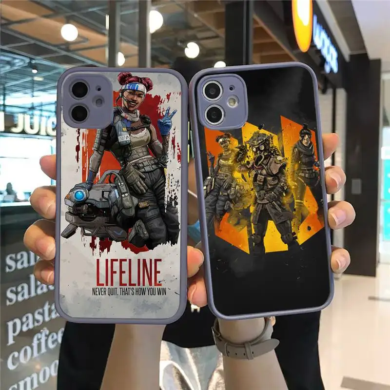 

Apex Legends Phone Case For iPhone 12 11 Mini Pro XR XS Max 7 8 Plus X Matte transparent Gray Back Cover