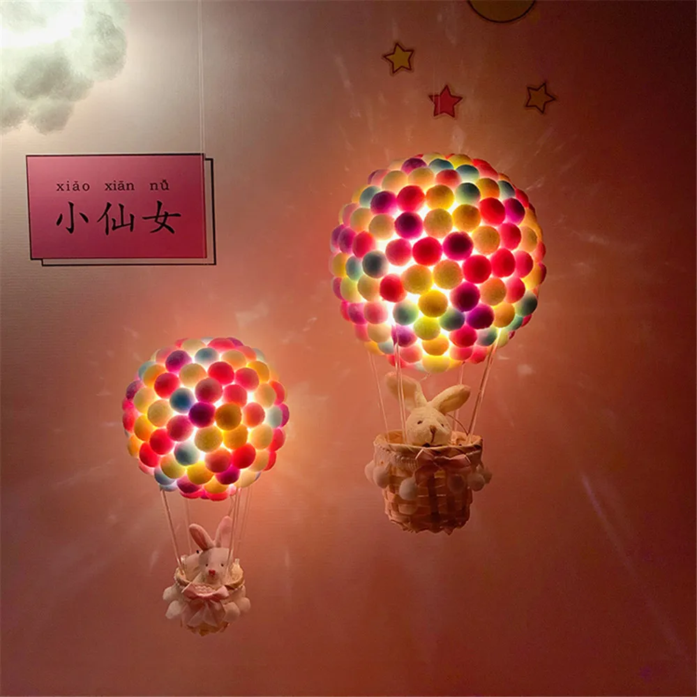Креативный Diy сборка воздушный шар кролик ночной Светильник детская