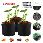 5 шт. 3-10 галлонов, войлочные пакеты для выращивания растений, садовая ткань, горшок для выращивания овощей, экологичный контейнер для выращивания цветов, садовые инструменты для посадки