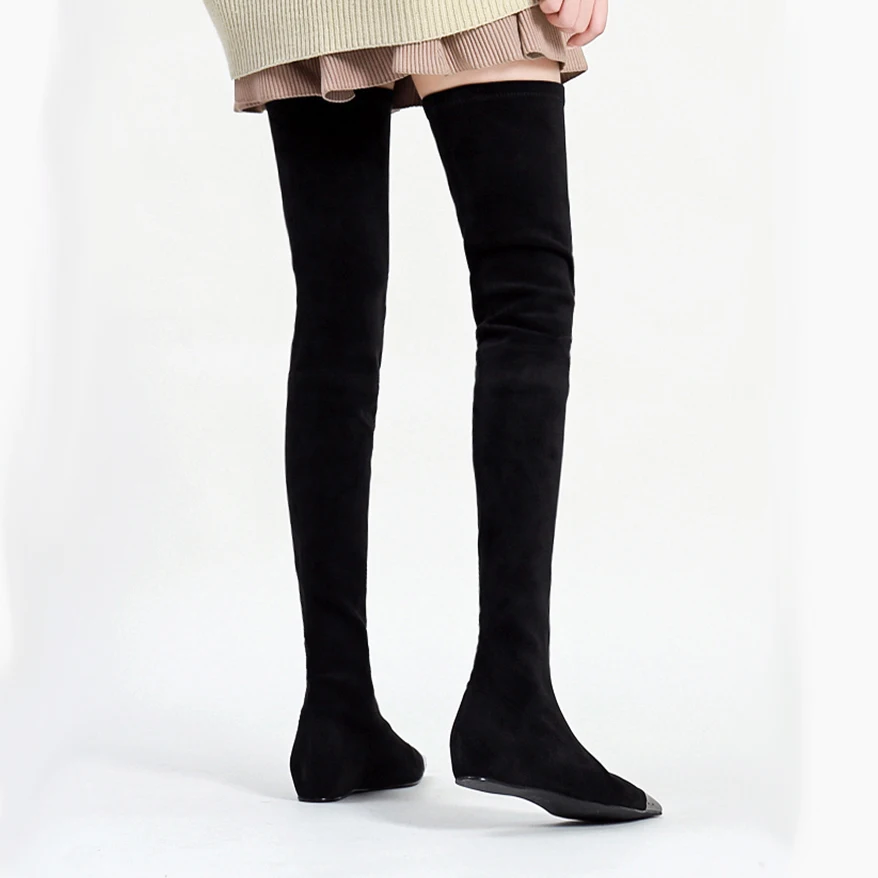 Arden Furtado 2022 Весна Осень Сапоги выше колена женские металлические с острым носком