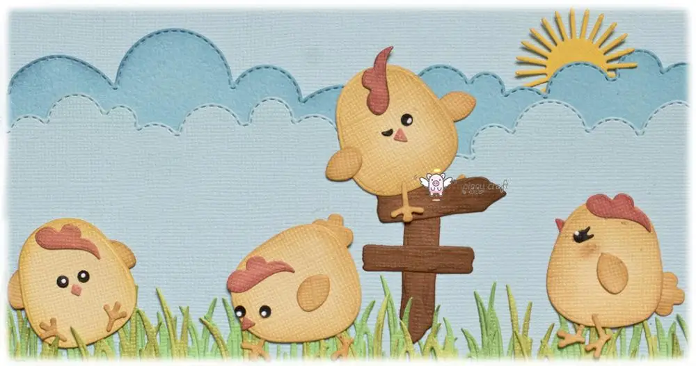 Металлические Вырубные штампы форма для вырезания Пасхальная курица яичная