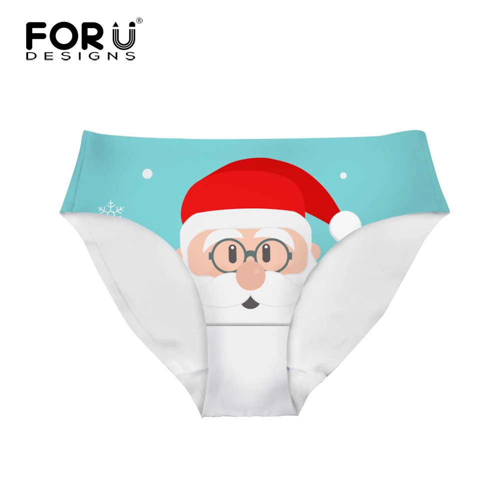 FORUDESIGNS/новогодний фестиваль, женское нижнее белье со снежинками и рождественским принтом, женские трусики, Дамское сексуальное нижнее белье, танга, стринги, стринги