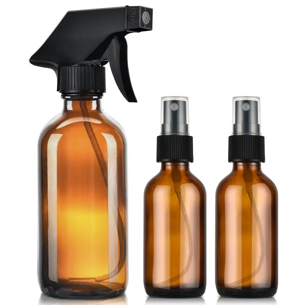 

3Pcs Travel Sub-Bottled Durable Reusable Glass Lotion Toner Makeup Remover Essential Oil Container Home Use SPA Beauty Sprayer