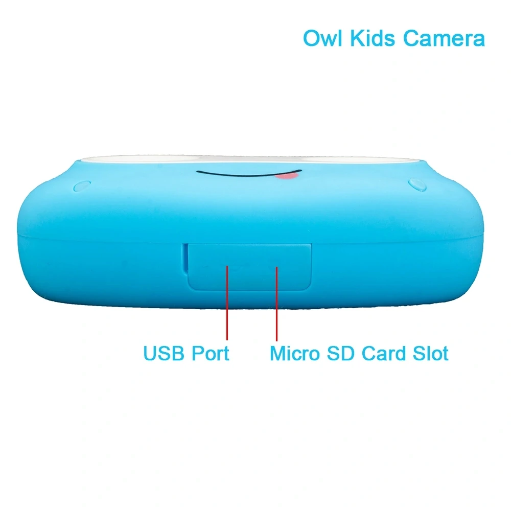 

Mini Owl Digital Camera Video Kids Camcorder with Bear Silicone Sleeve Photos Frame Game Toy Gift