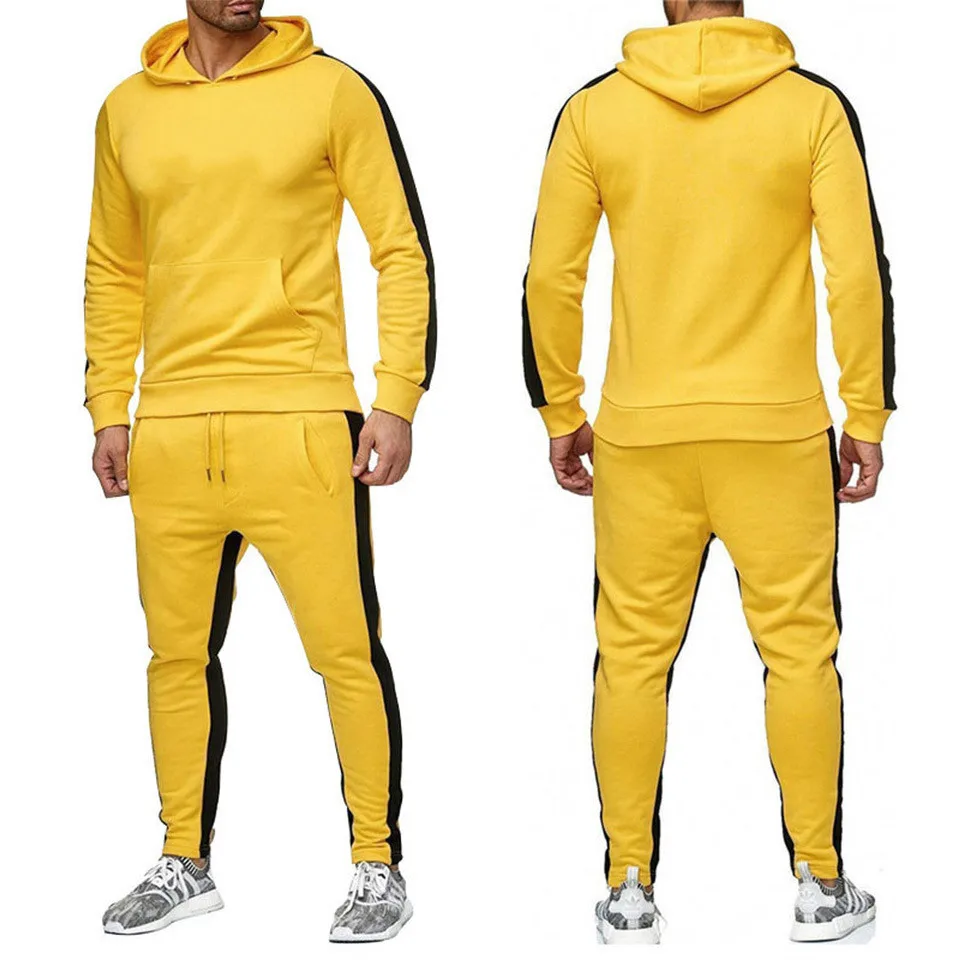 Полосатые новые толстовки модные однотонные мужские спортивные комплекты стиль