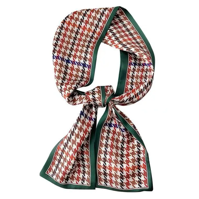 

2021New Long Hairband Ribbon Bag Scarfs Hair Tie Design Silk Skinny Scarf Lady Belt Striped Female Luxury Brand Neck Headband