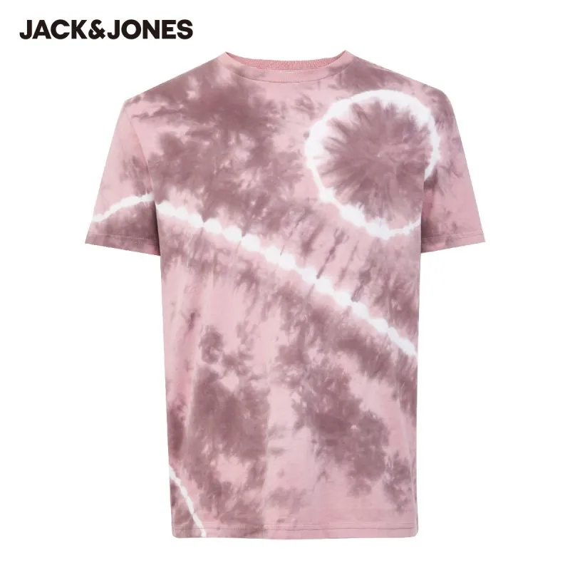 Мужская эластичная футболка с короткими рукавами JackJones 100% хлопок круглым вырезом