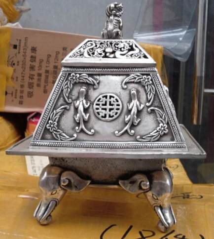 + Бесплатная доставка буддийская из бронзы покрытая серебряным слоном статуя