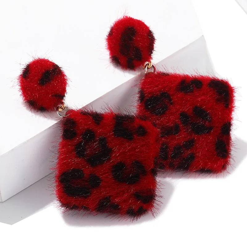 2019 корейские коричневые леопардовые Винтажные серьги Плюшевые Милые