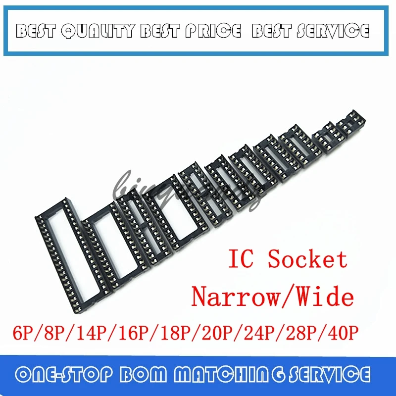 5 шт. ИС розетки DIP6 DIP8 DIP14 DIP16 DIP18 DIP20 DIP28 DIP40 контакты разъем DIP розетка 6 8 14 16 18 20 24 28 40