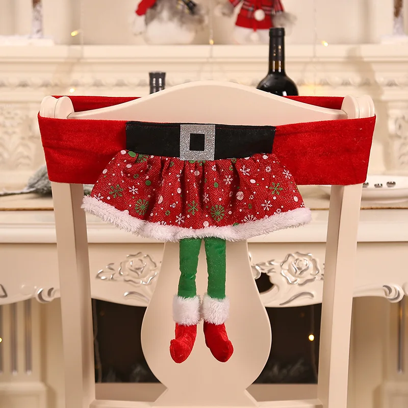 

Chair Cover Elastic Dining Chair Slipcover Seat Stretch Removable Chair Covers Christmas home decoration
