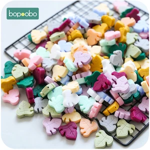 Bopoobo Мультфильм силиконовый Прорезыватель 5 шт Силиконовые черепахи лист бусины BPA Бесплатно Силиконовый бисер ребенок Прорезывание Зубов Бусины детские подарки еда