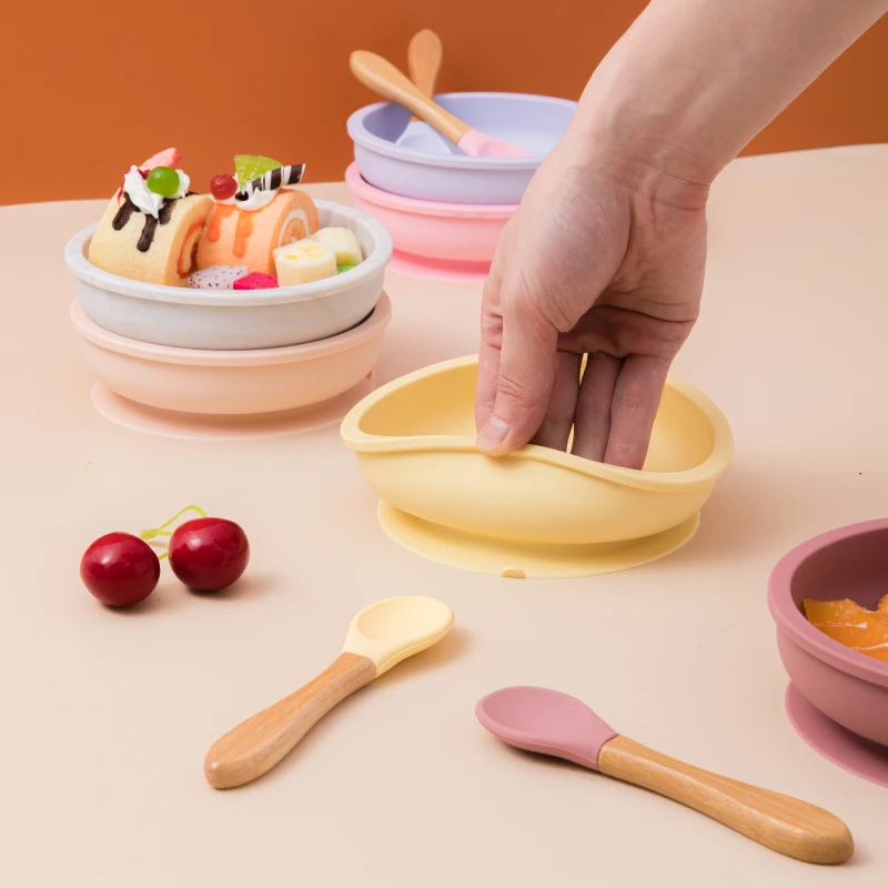 

Baby Feeding Bowl Food Grade Silicone Baby Plate Suction Bowl Baby Infant Waterproof Tableware Plate Dishes BPA Free