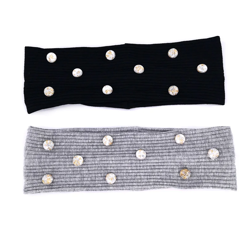 Повседневные женские ребристые ободки с металлическими бусинами Новинка лета 2019
