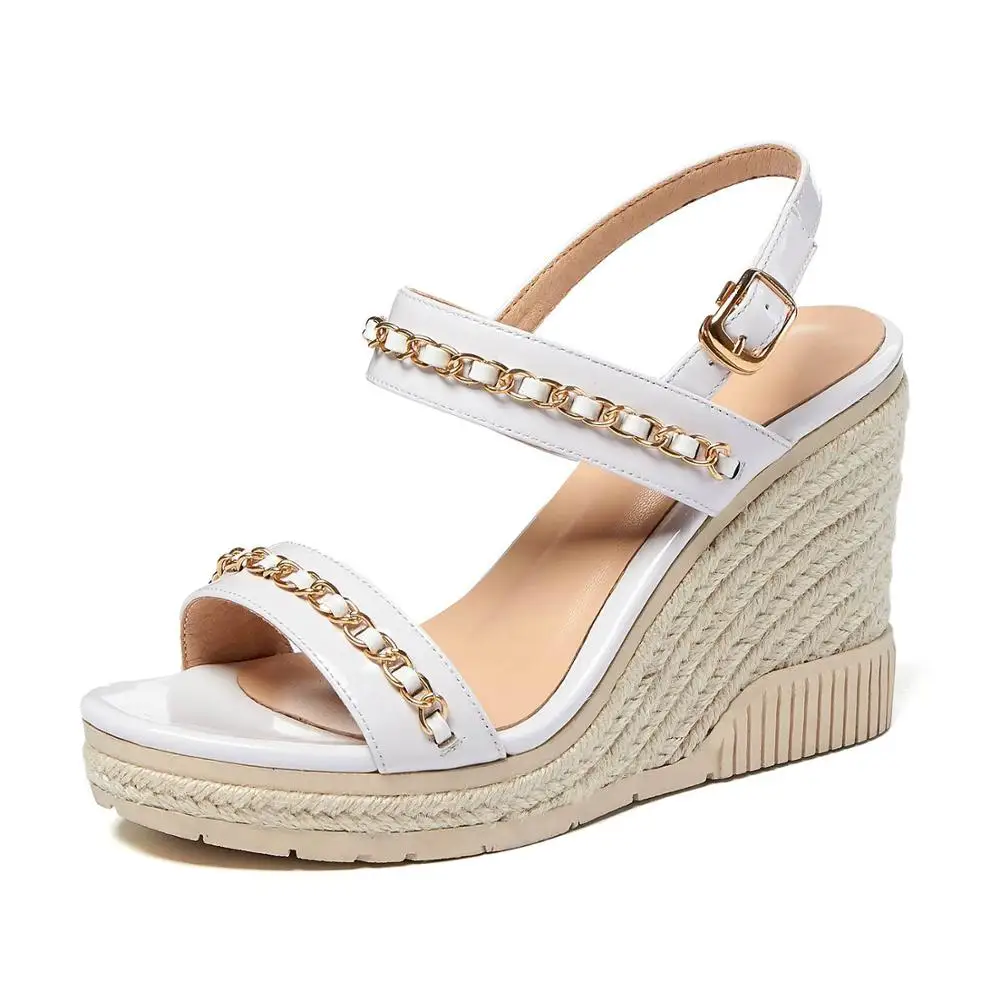 

Vichelo Hot 2020 leisure shoes peep toe super high heels catwalk metal chain decorations mature lady dating sandals women L09