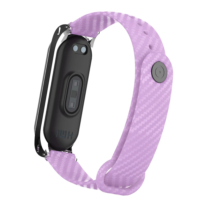 Hangrui mi Band 4 силиконовый чехол из углеродного волокна для Xiaomi mi band 4 ремешок металлический каркас браслет mi band 3 ремешок из нержавеющей стали