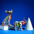 Homelily, простые креативные цветные фигурки собак для гостиной, домашний декор, крыльцо, винный шкаф, украшения из смолы, украшение для офисного стола