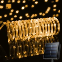 solar powered led light outdoor garden garland tube lights led strip christmas fairy lamp for party wedding tree yard decoration