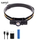 CREE XM L2 светодиодный налобный фонарь Мини фары USB Перезаряжаемые головная лампа фонарик 18650 Батарея налобный фонарь для кемпинга