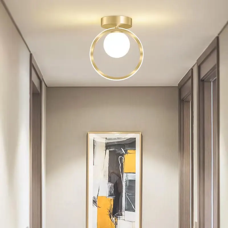 Conduziu a Luz de Teto Lâmpada do Teto Nordic Corredor Casa Restaurante Quarto Vestiário Luminária Ouro