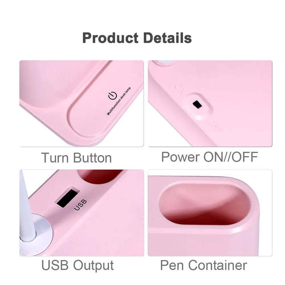 USB перезаряжаемая Светодиодная настольная лампа с сенсорным затемнением для
