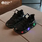 Детские светящиеся туфли, обувь со светодиодами для мальчиков и девочек, Нескользящие кроссовки для начинающих ходить детей, размеры 21-30