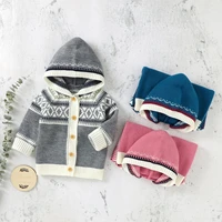 baby sweaters knitted fashion autumn outerwear newborn boys girls knitwear jackets with hood full sleeve toddler winter costumes