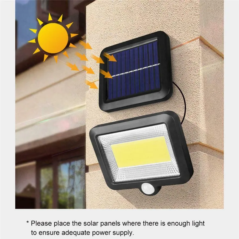 

100LED Solar Lights Human Body Sensor Solar Lamp Waterproof Outdoor Lampe Automatic Brightness Garden Street Aisle Porch Light