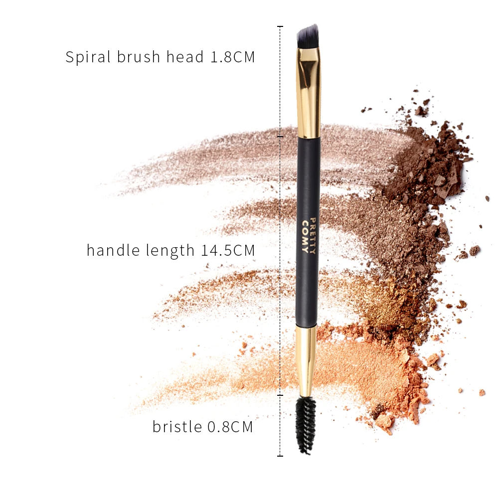 Pretty Comy двусторонняя кисть для бровей мягкая нейлоновая щетина пудры инструмент