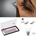 Натуральные накладные ресницы MIOFIA C, объем, Кластерные Черные Накладные ресницы 10D60, одиночное независимое наращивание ресниц