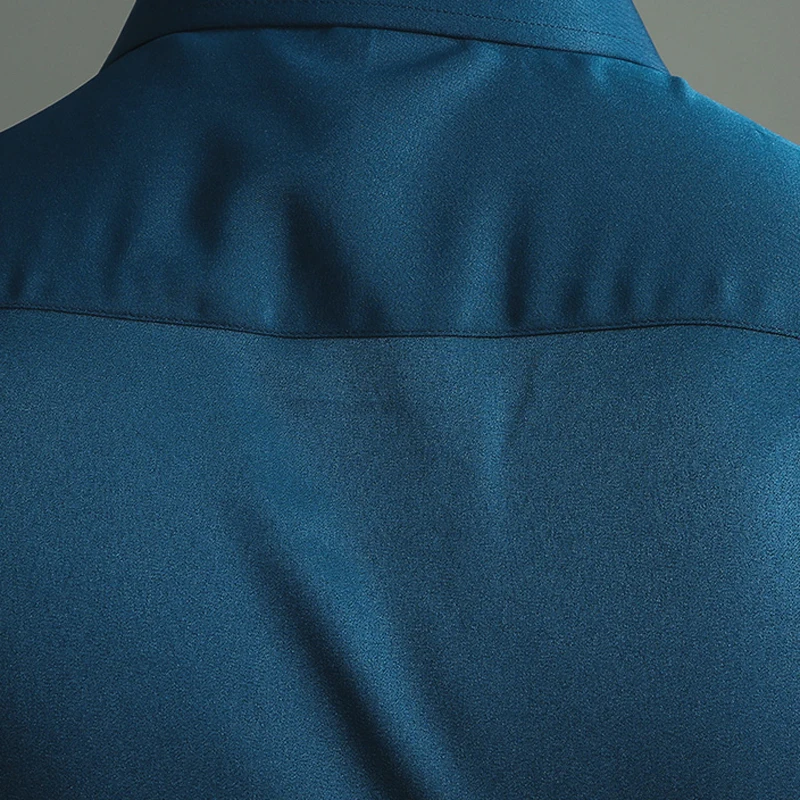 

Men Dress Shirt Brand Plus Size 4XL 5XL Buttons Down Long Sleeve for Summer Solid Green Formal Fashion Business Smart A07201413